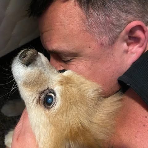 Donny Fenton with his dog